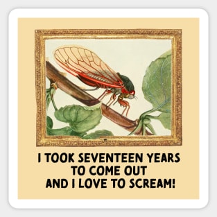 Cicadas are Gay (dark text) Sticker